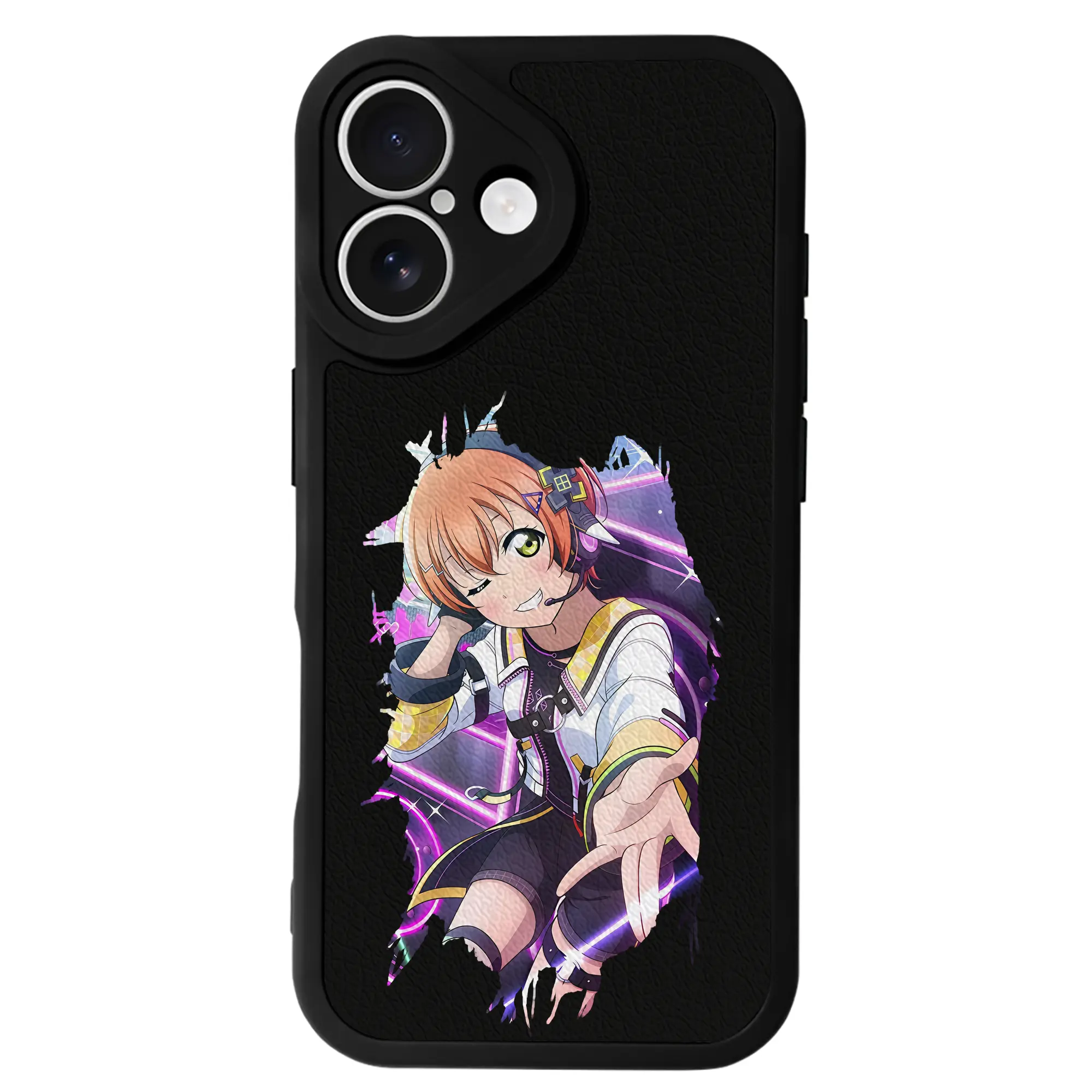 Love Live! グッズ,星空凛 - IPhone 16シリーズ対応 ・ シリコンスマホケース ・ レザー調 ・ 高精度フィット ・ 耐衝撃 ・ ワイヤレス充電対応 ・ 精密カット